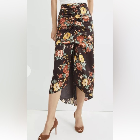 Veronica Beard Pixie Floral Silk Midi Skirt Size 6 Oxblood NEW Retail $548